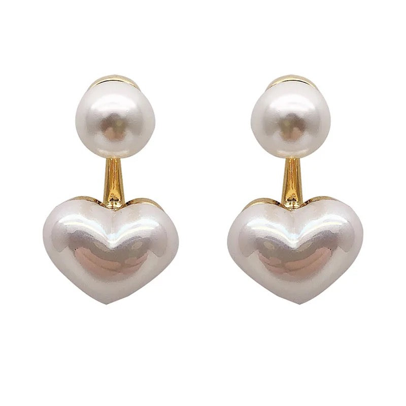 Pearly Hearts Drop Earrings