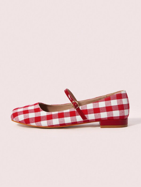 Chequered Mary Janes