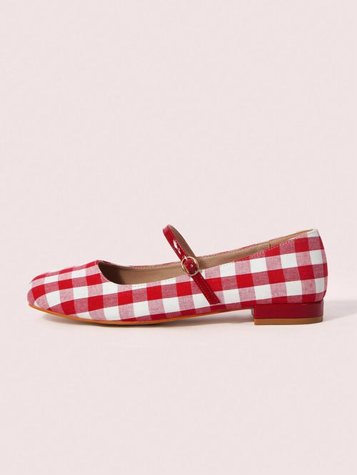 Chequered Mary Janes