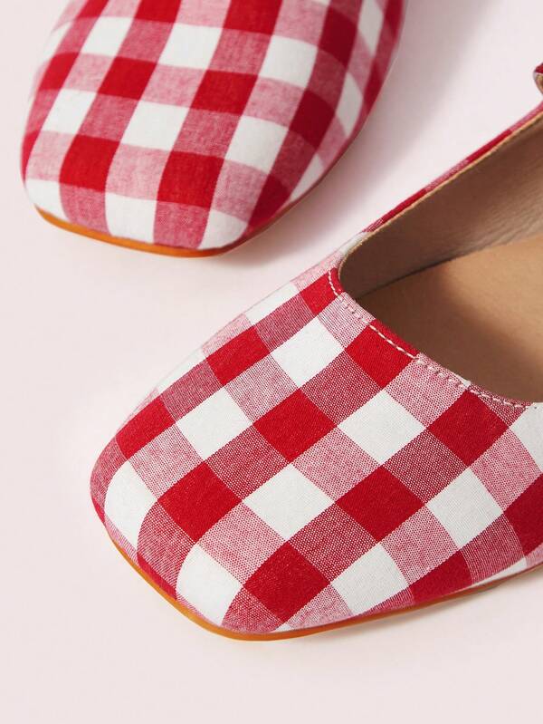 Chequered Mary Janes