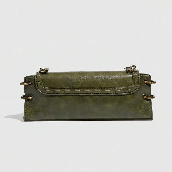 Olive Patent Bag