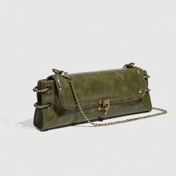 Olive Patent Bag