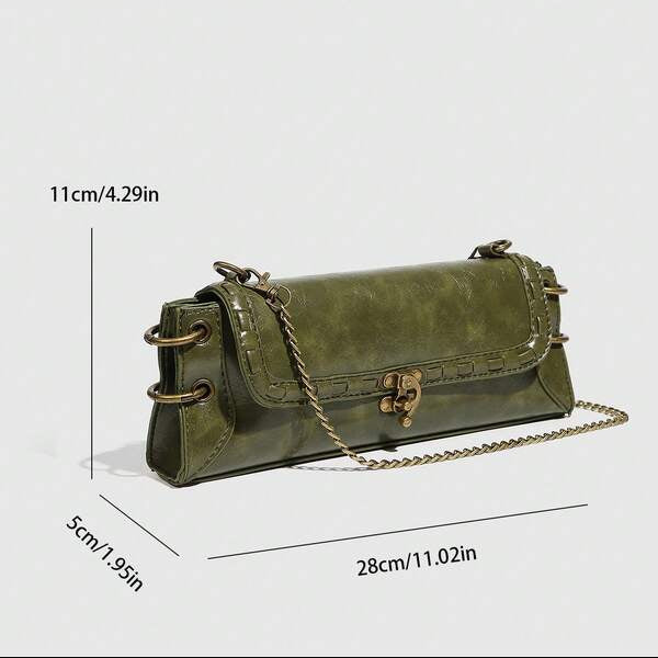 Olive Patent Bag