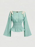 Dahlia Top - Aquamarine