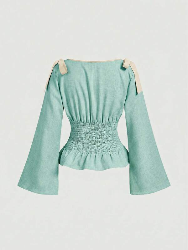Dahlia Top - Aquamarine
