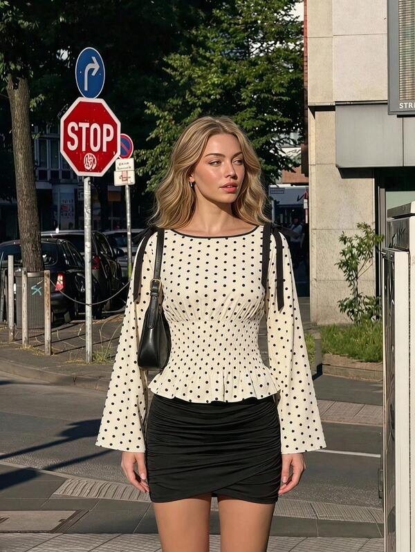 Dahlia Top Polka Dots