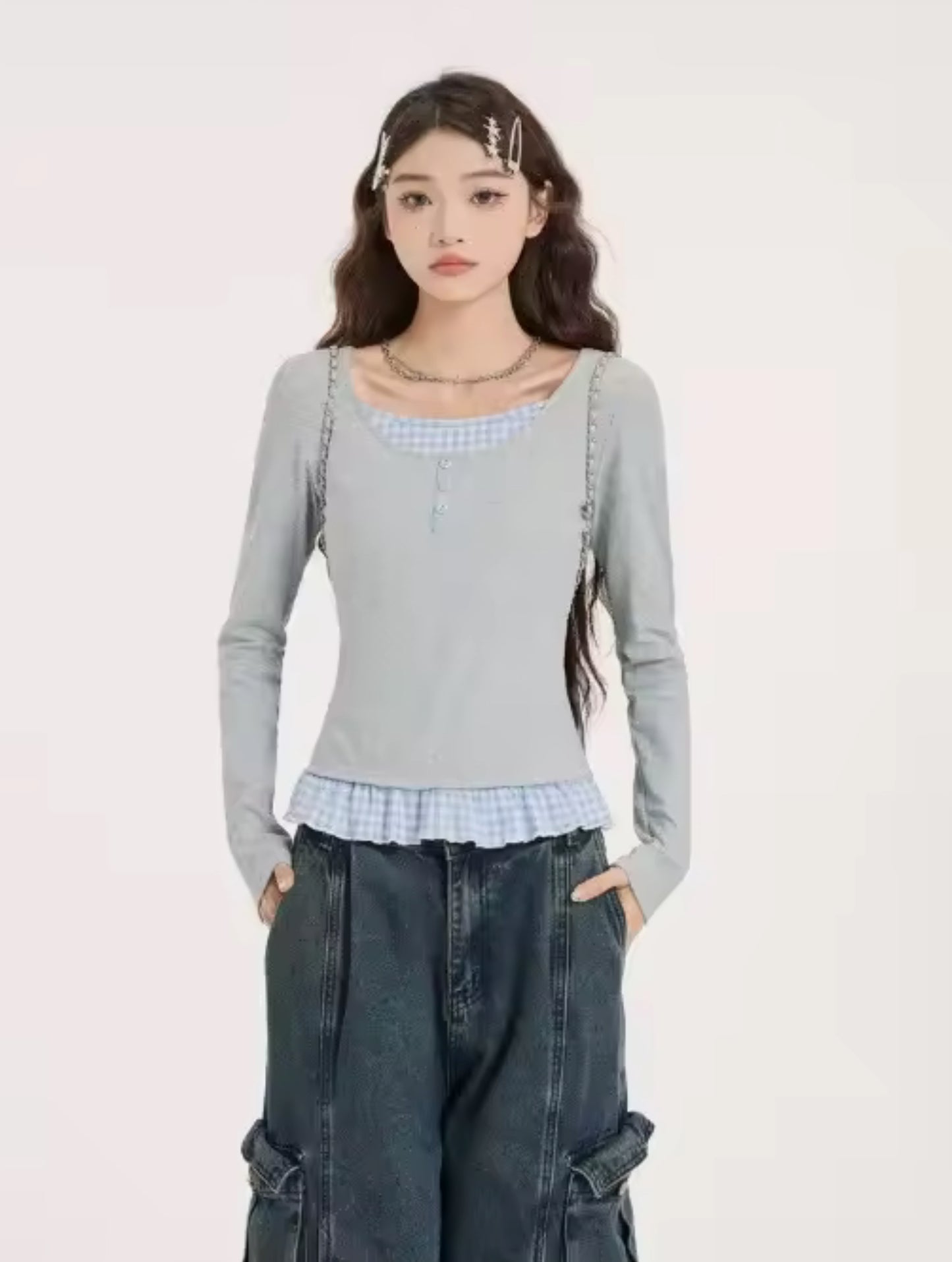 Faux layer Coquette Top