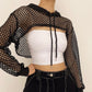 Mesh Cropped Hoodie