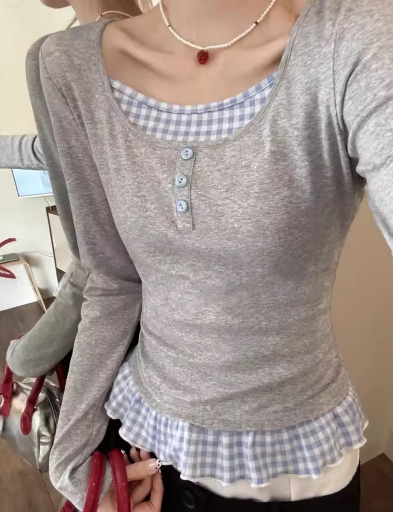 Faux layer Coquette Top