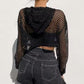 Mesh Cropped Hoodie