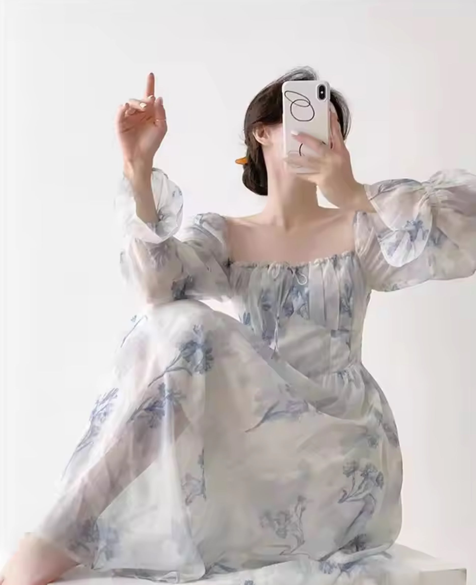 Blue Lagoon Chiffon Dress
