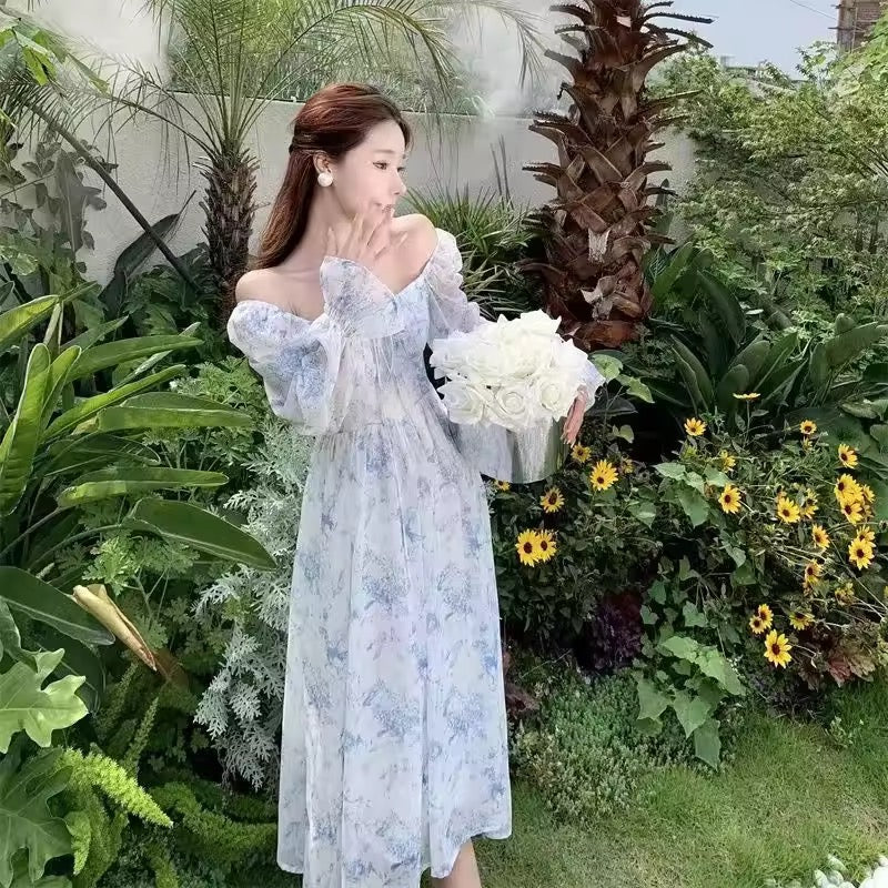 Blue Lagoon Chiffon Dress