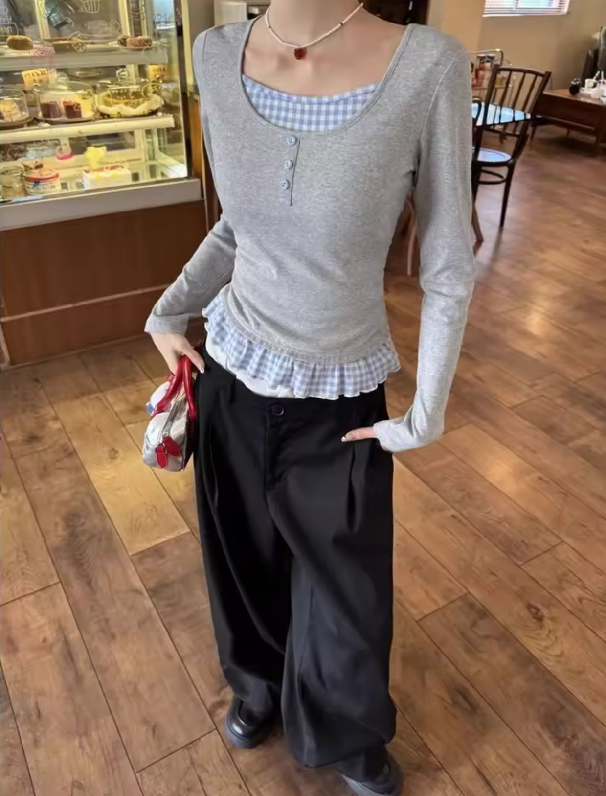 Faux layer Coquette Top