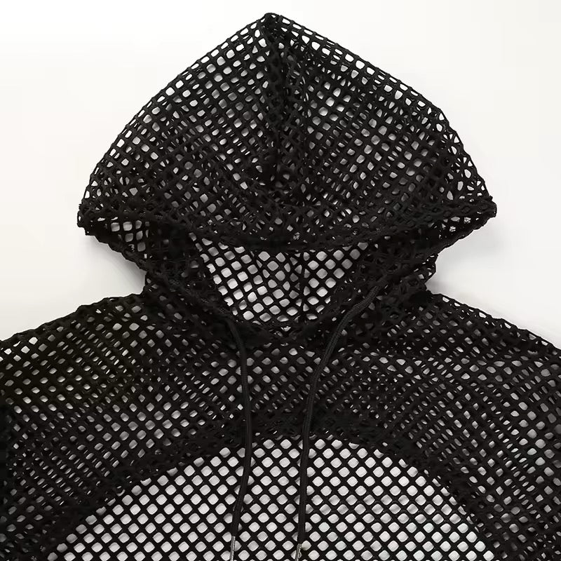 Mesh Cropped Hoodie