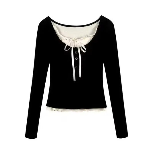 Coquette Faux Layer Blouse