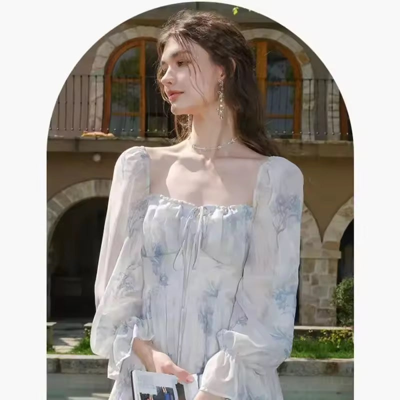 Blue Lagoon Chiffon Dress