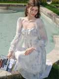 Blue Lagoon Chiffon Dress