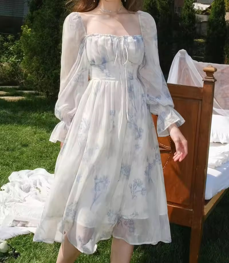 Blue Lagoon Chiffon Dress
