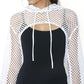 Mesh Cropped Hoodie