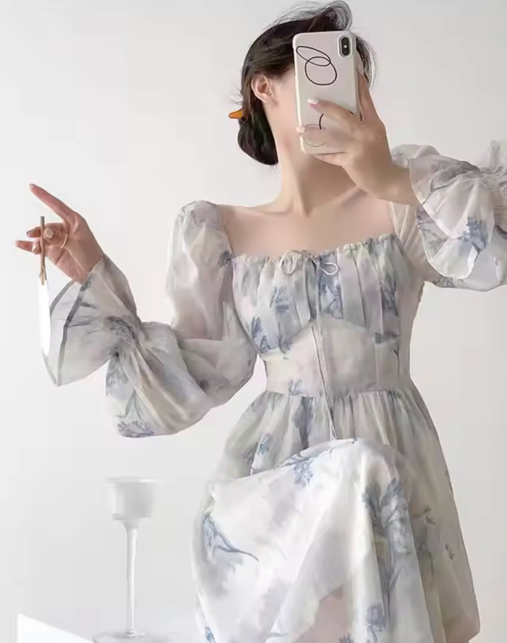 Blue Lagoon Chiffon Dress