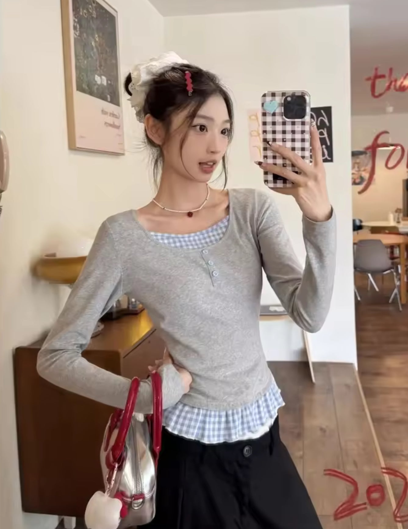 Faux layer Coquette Top